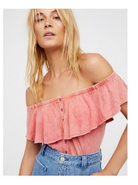 Free People Love Letter Tube Top Medium Orange Casual Women's
